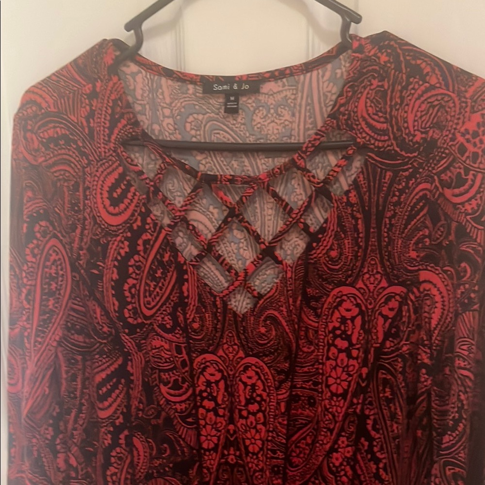 Sami & Jo Red and Black Paisley Dress